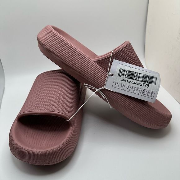 CUSHIONAIRE Women's cloud recovery slide sandals with +Comfort 8 BLUSH - Picture 6 of 7